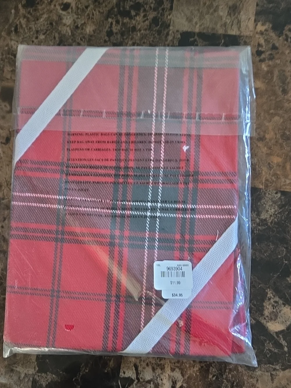 Williams Sonoma Red Plaid Holiday Throws and Napkin Set